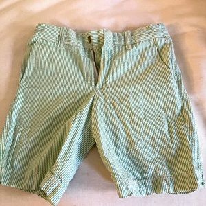 Crewcuts green/white seersucker shorts